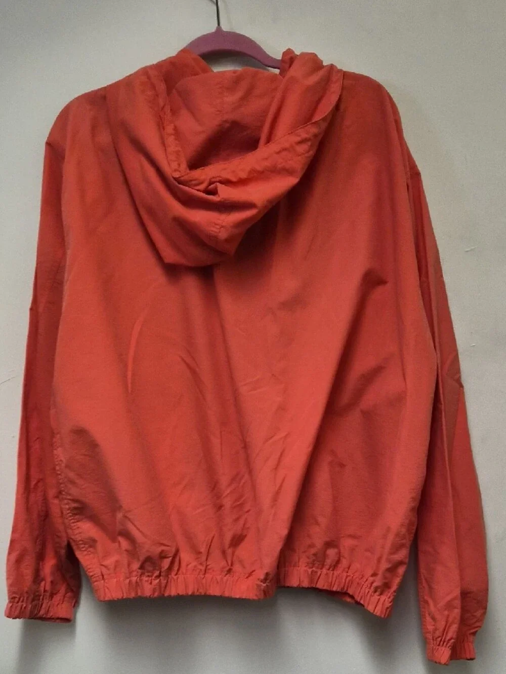 J. Crew Coral Hooded Windbreaker Jacket Size XL